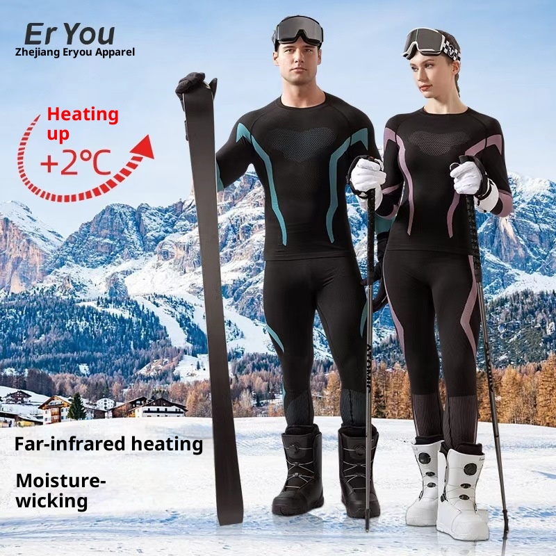 001 Autunno Inverno Sci Asciugatura Rapida Genitore-Bambino Set Uomo Donna Strato Base Abbigliamento Aderente a Compressione Ciclismo Sport All'Aria Aperta_voghion.com