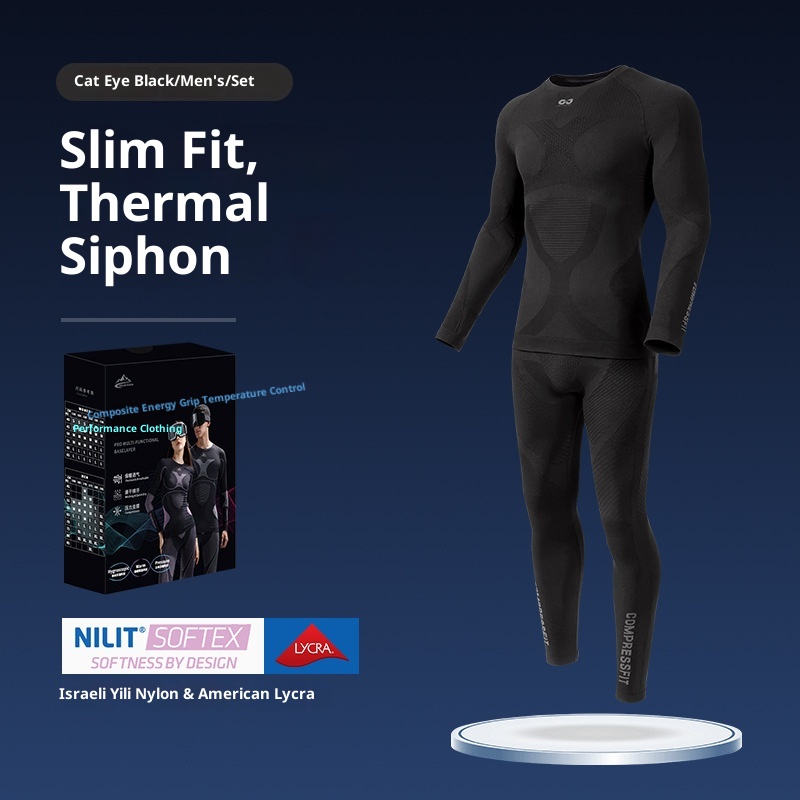 001 Outdoor-Skibekleidung, schnelltrocknend, für Damen und Herren, Schneeradfahren, schweißableitende Thermounterwäsche, Sportunterwäsche-Set_voghion.com