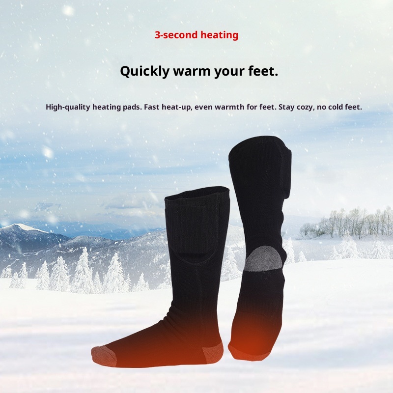 001 001 Scaldapiedi elettrico riscaldato ricaricabile per sci, per donna, inverno, uomo, calzini riscaldanti spessi e caldi all'ingrosso_voghion.com