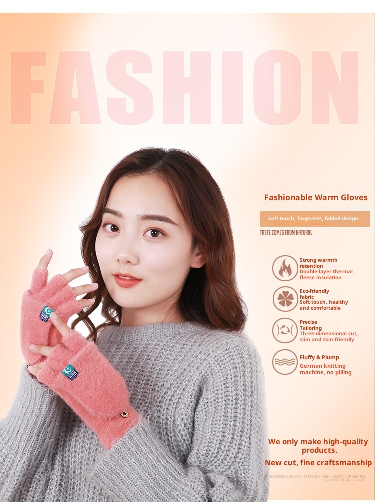 001 Caldo per uomini e donne, senza dita, per l'apprendimento, con fodera in pile, antifreddo, per l'autunno e l'inverno, per lo sci da donna_voghion.com