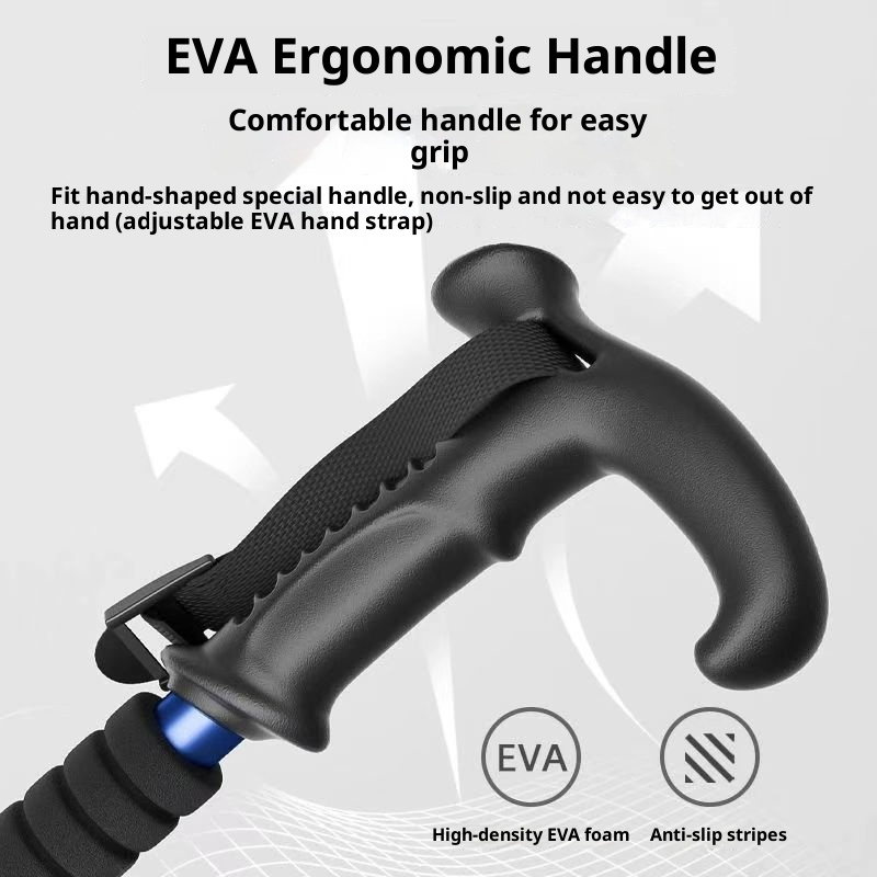 001 Bastone da trekking telescopico da viaggio, da escursionismo, da arrampicata, da esterno, in lega di alluminio, all'ingrosso_voghion.com