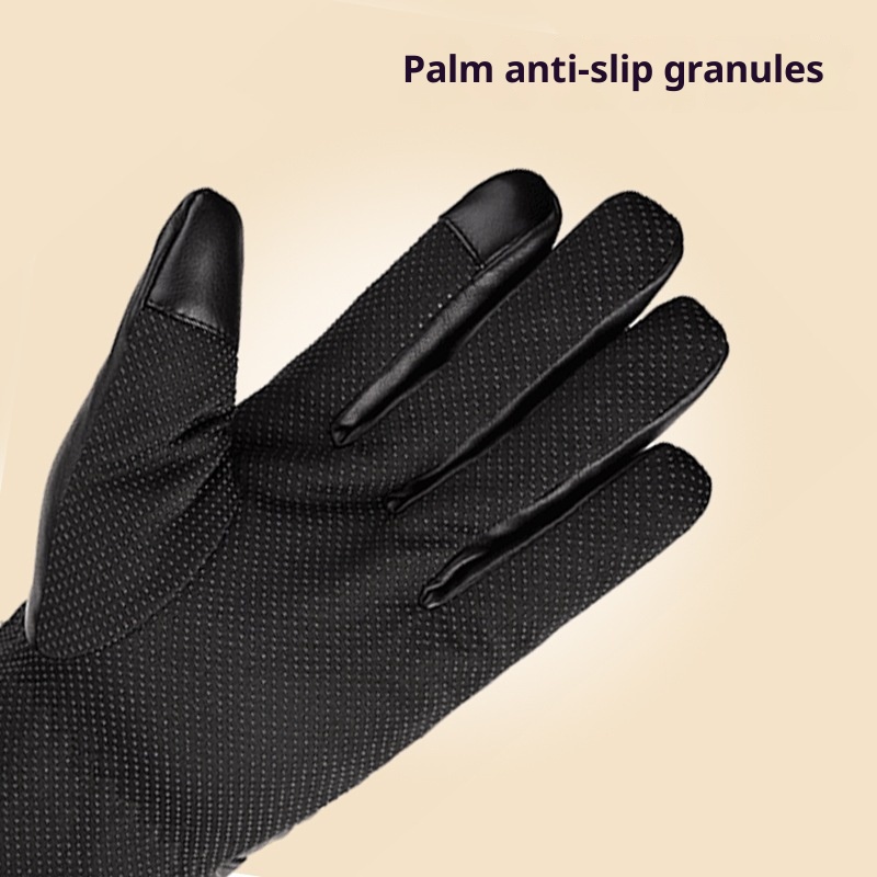 001 Wintr Mn's Warm Lathr Glovs For Cycling Skiing, Cold And Windproof Outdoor Motorcycl Glovs, Manufacturr_voghion.com