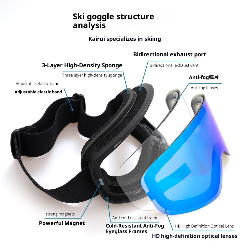 001 Manufacturer In-Stock Unisex Magnetic Cylindrical Ski Glasses Anti-Fog Snow Goggles Protective Gear_voghion.com