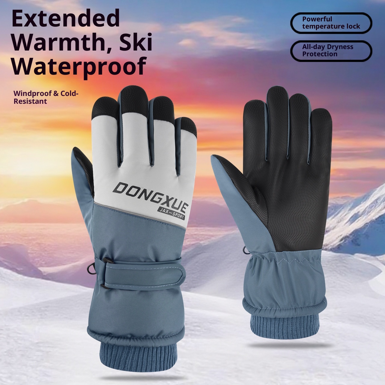 001 Winter Ski For Men And Women Outdoor Cycling Sports Warm Fleece Lined Thickened Cold-Proof Waterproof Non-Slip_voghion.com