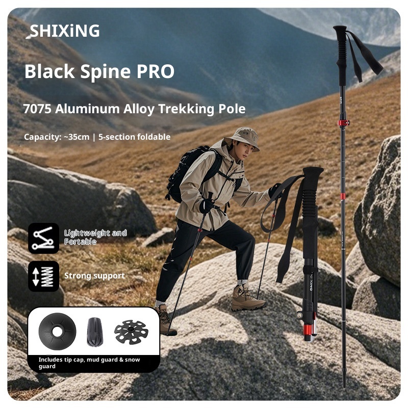 001 Bastone da passeggio professionale pieghevole in lega di alluminio 7075 per esterni, attrezzatura da escursionismo, ultraleggero, portatile, per uomo_voghion.com
