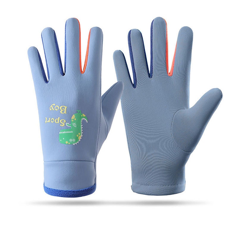 001 Winter Children's Warm Gloves Windproof Water-Resistant Boys And Girls Skiing Snow Play Fleece-Lined Cycling Outdoor_voghion.com