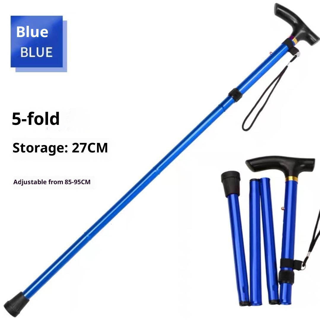001 Foldable Cane Portable Ultra-light Elderly Walking Outdoor Hiking Stick_voghion.com