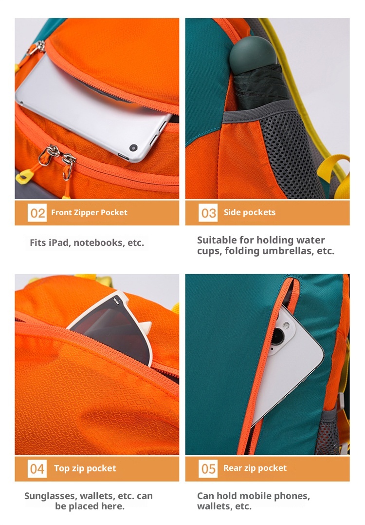 001 Couple Style Cycling Hiking Nylon Backpack Large Capacity Lightweight Waterproof Outdoor Sports Mountaineering Bag_voghion.com