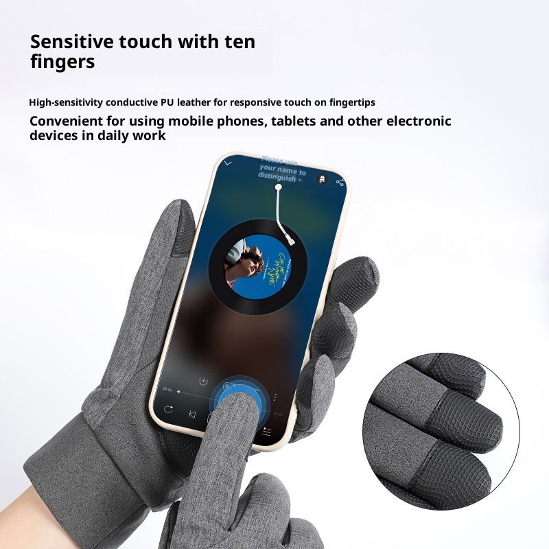 ActiveGo Outdoor Cycling Thermal Winter Couple Riding Windproof Coldproof Fleece Lined Thickened Non-slip Ski Touchscreen Gloves_voghion.com