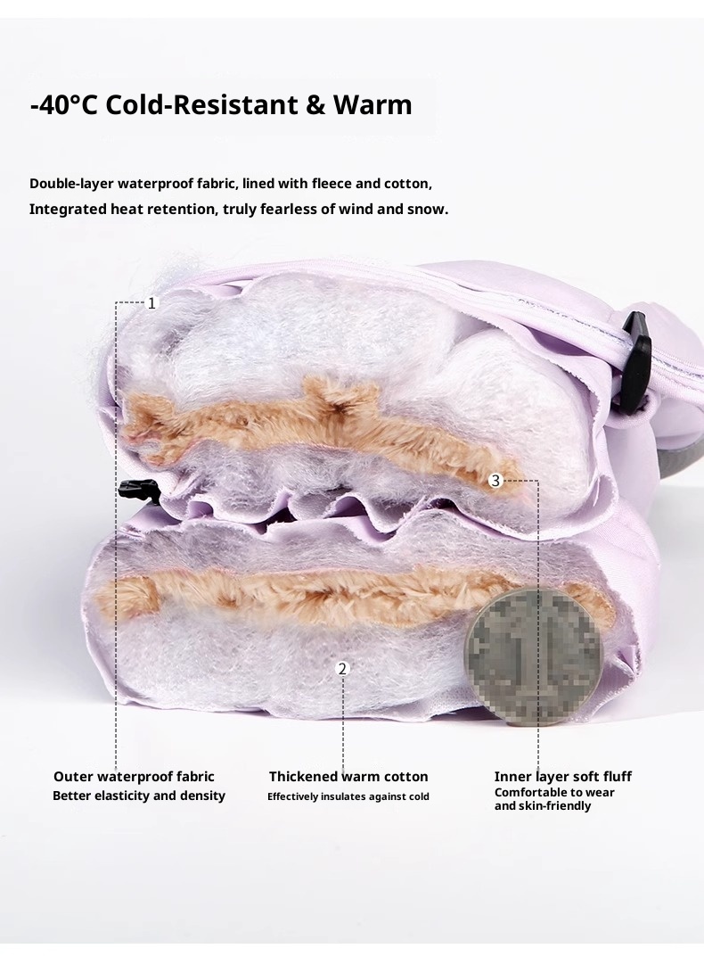 001 Herren-Winter-Skihandschuhe aus Baumwolle, kältebeständig, Touchscreen-kompatibel, fleecegefüttert, verdickt, wasserdicht, winddicht, warm, Damen_voghion.com