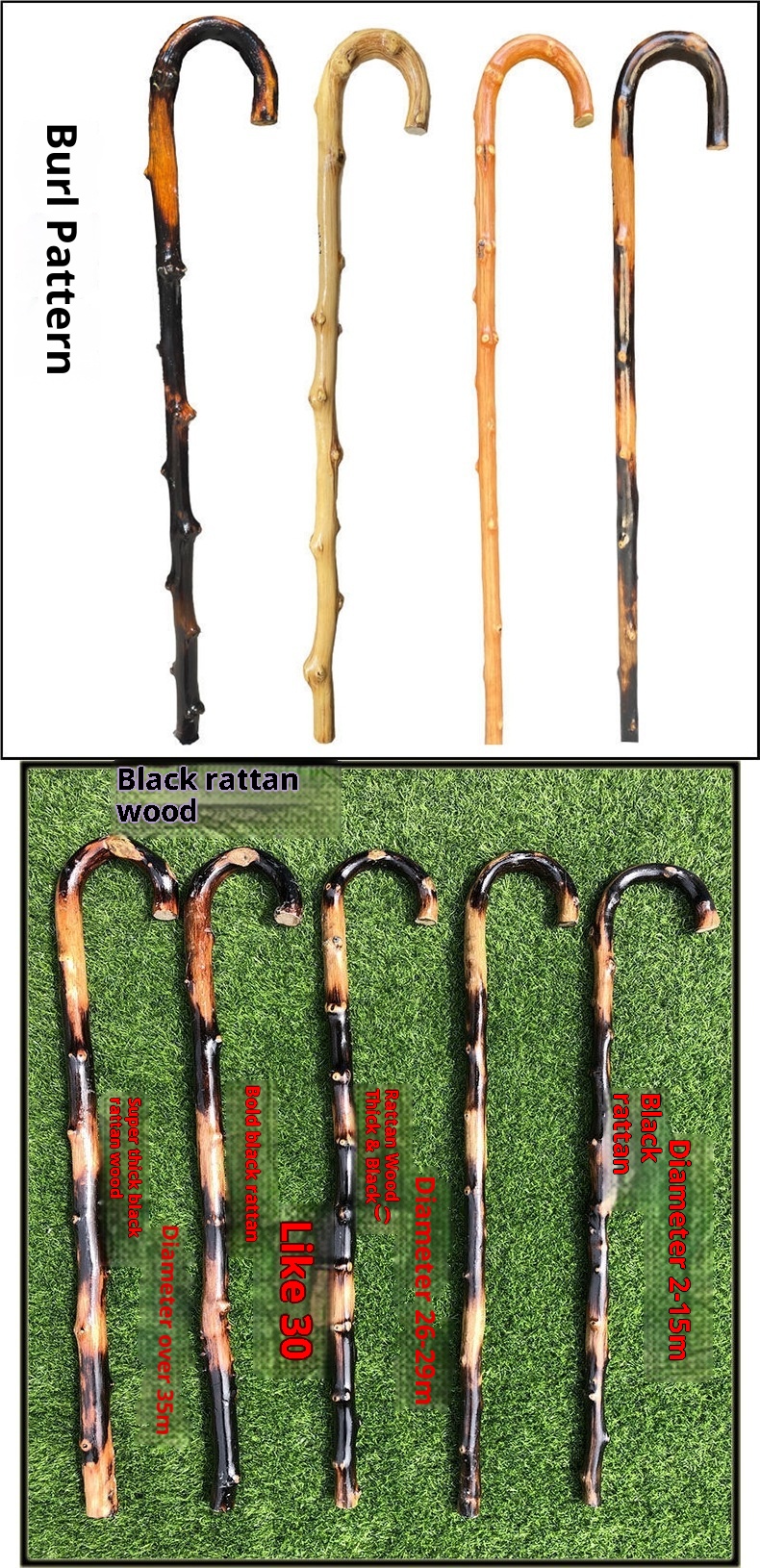 001 Bastone da trekking in legno per anziani Bastone da passeggio Bastone da passeggio singolo integrato in legno massello vintage con cuscinetto antiscivolo in rattan robusto No_voghion.com