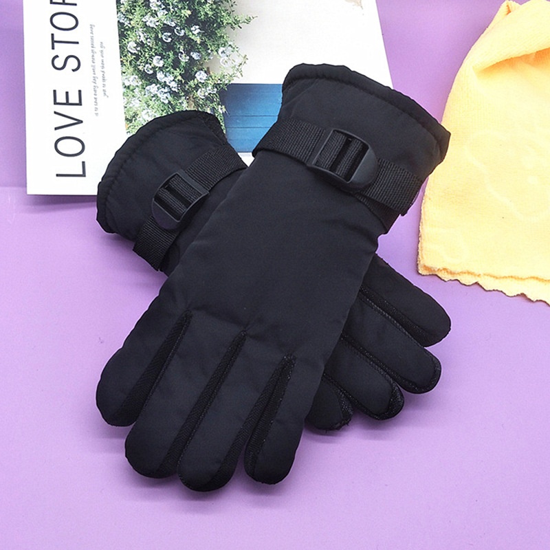 001 Thickened Ski Gloves For Women Winter Korean Version Cold-Proof Warm Cycling Cotton Fleece Student Electric Bike_voghion.com