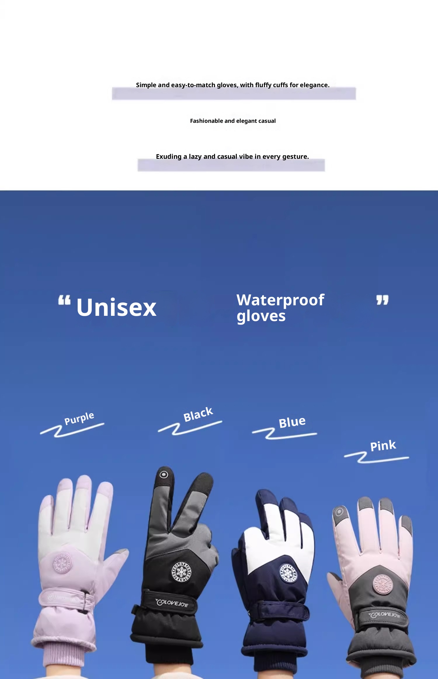 001 Herren-Winter-Skihandschuhe aus Baumwolle, kältebeständig, Touchscreen-kompatibel, fleecegefüttert, verdickt, wasserdicht, winddicht, warm, Damen_voghion.com