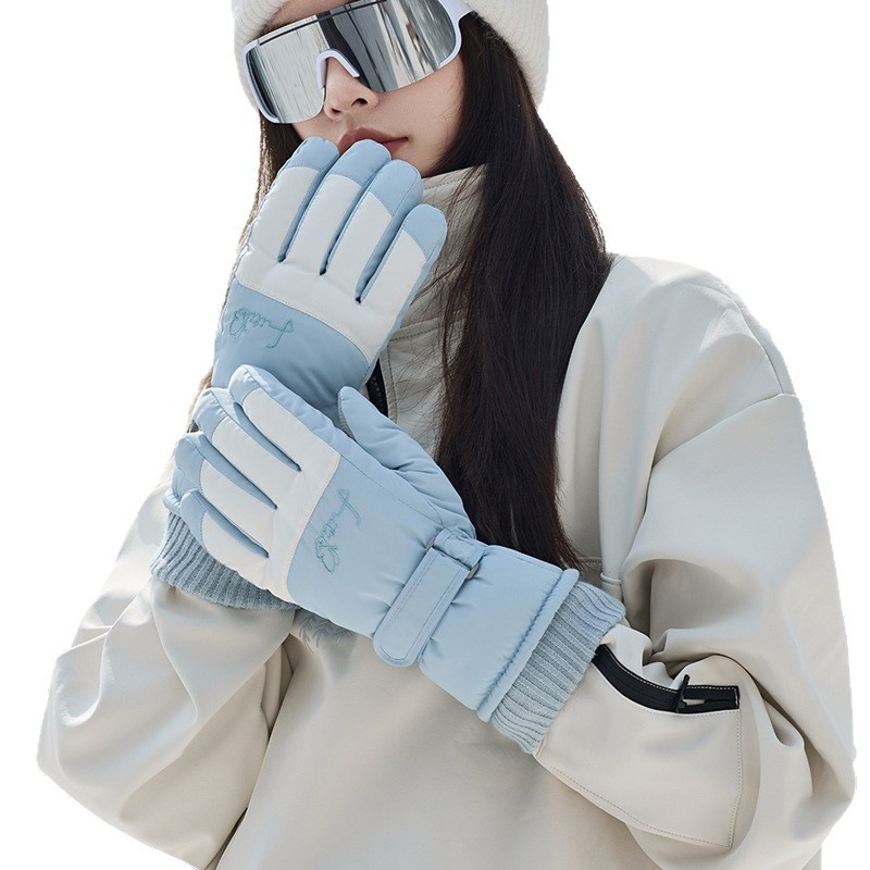 Gants de ski ActiveGo pour femmes, collection hiver 2025, doublés polaire, chauds et épais, résistants au froid, imperméables et compatibles écrans tactiles._voghion.com
