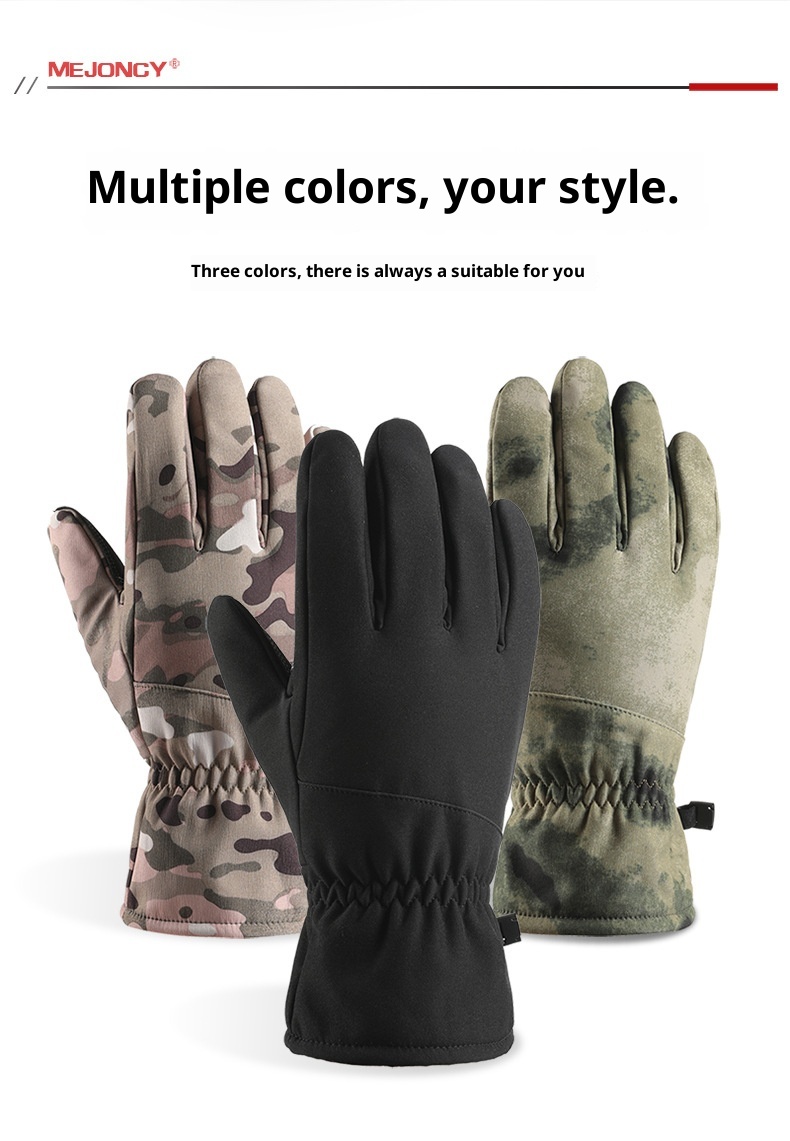 ActiveGo Winter New Fleece-Lined Warm Gloves Outdoor Skiing Cycling Touchscreen Windproof Cold-Proof Non-Slip Mountaineering_voghion.com