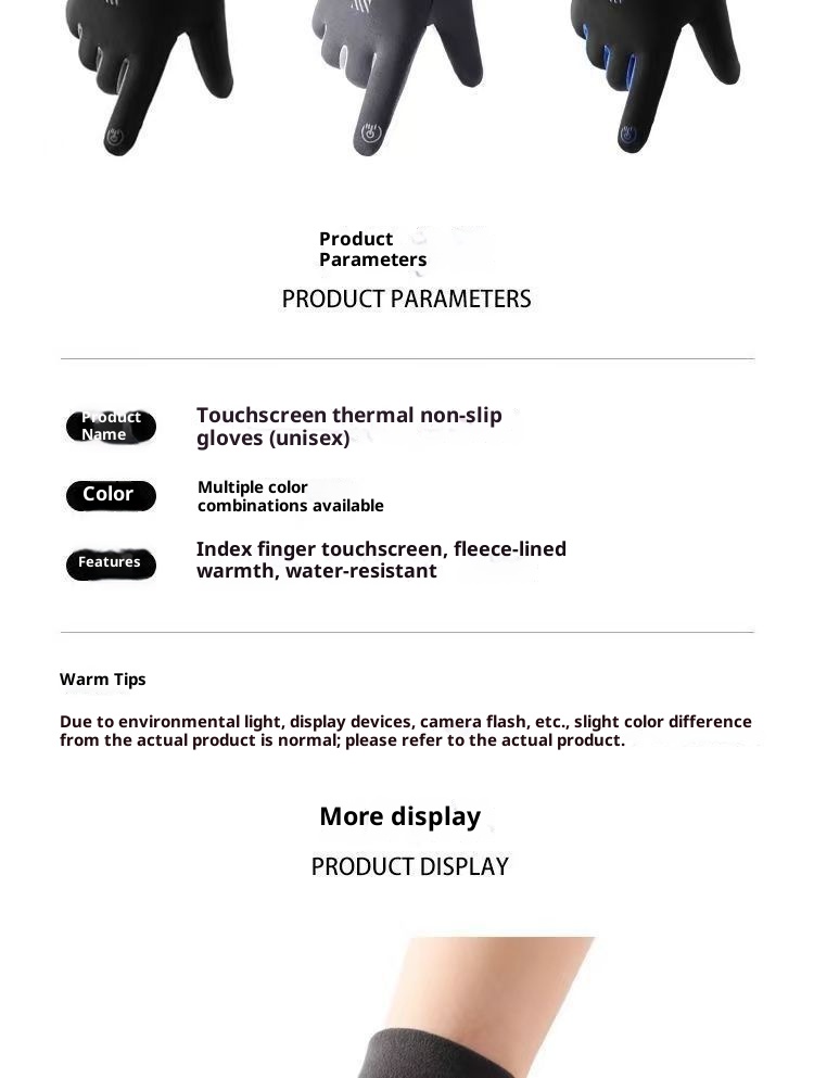 001 Thermal Women's Cycling Gloves Fleece Lined Thickened Windproof Touchscreen Electric Motorcycle Winter Skiing Outdoor_voghion.com