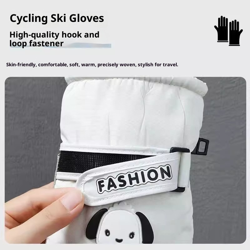 001 Fietshandschoenen voor dames Winterbezorging Elektrische scooter Motorfiets Ski Leuke verdikte fleece_voghion.com