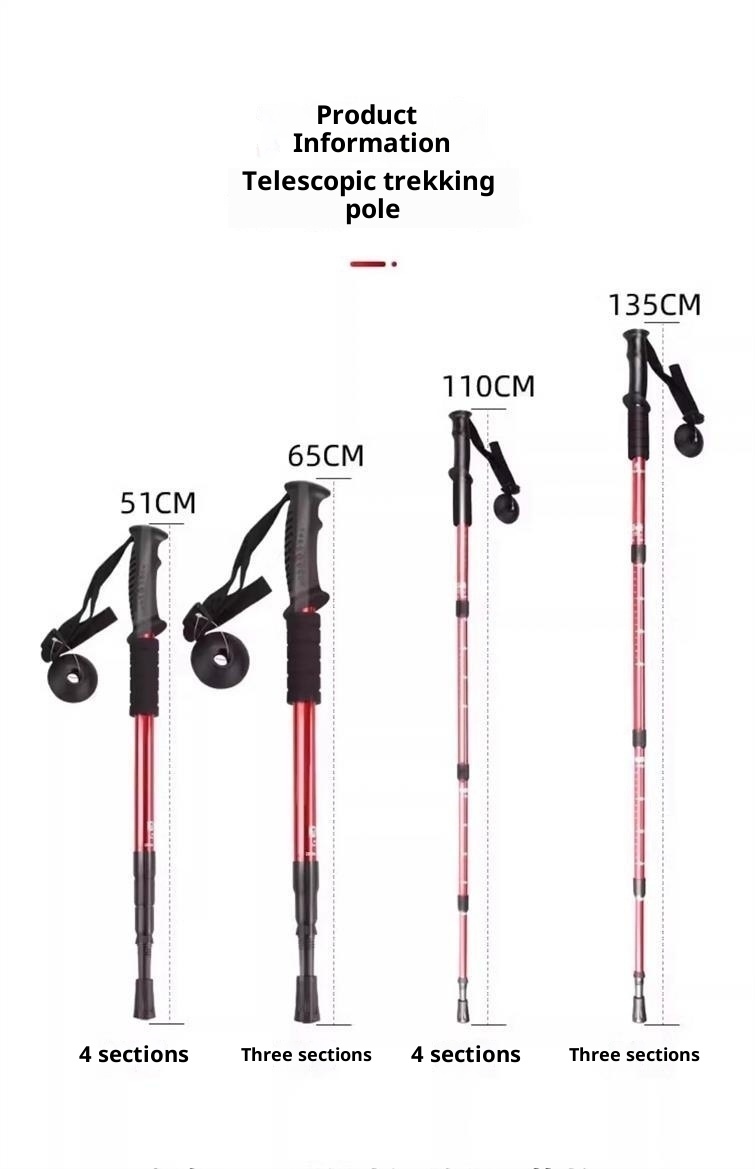 001 Teleskopierbarer, faltbarer Wander- und Kletterstock, ultraleichter, ultrakurzer Trekkingstock für Outdoor-Aktivitäten_voghion.com