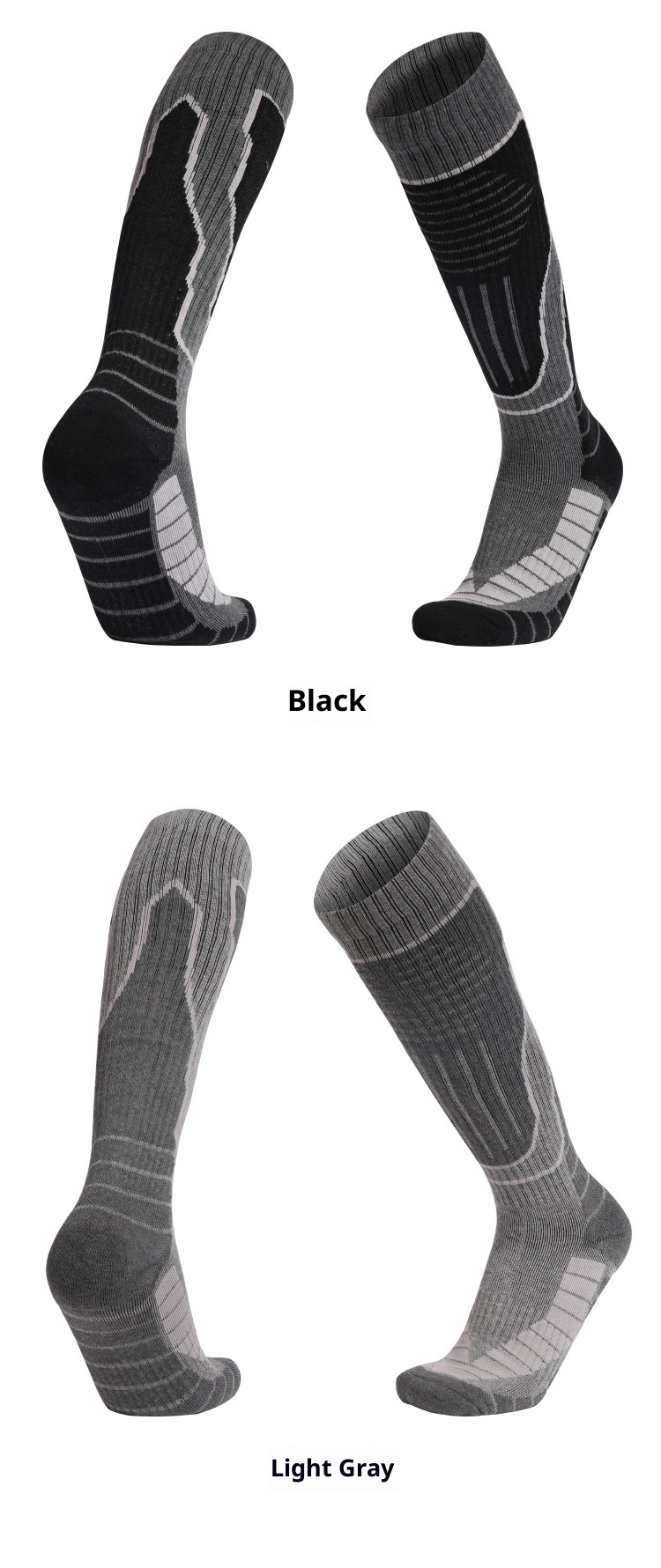 ActiveGo ActiveGo Nuovi calzini da sci professionali per uomo e donna, caldi, antiscivolo, fondo in asciugamano, spessi, tubolari alti, calzini sportivi da escursionismo_voghion.com