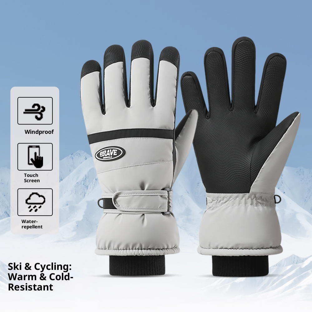 001 Nuovi guanti da sci da uomo, invernali, impermeabili, caldi, foderati in pile, spessi, antifreddo, carini, in cotone per studenti, per donne_voghion.com