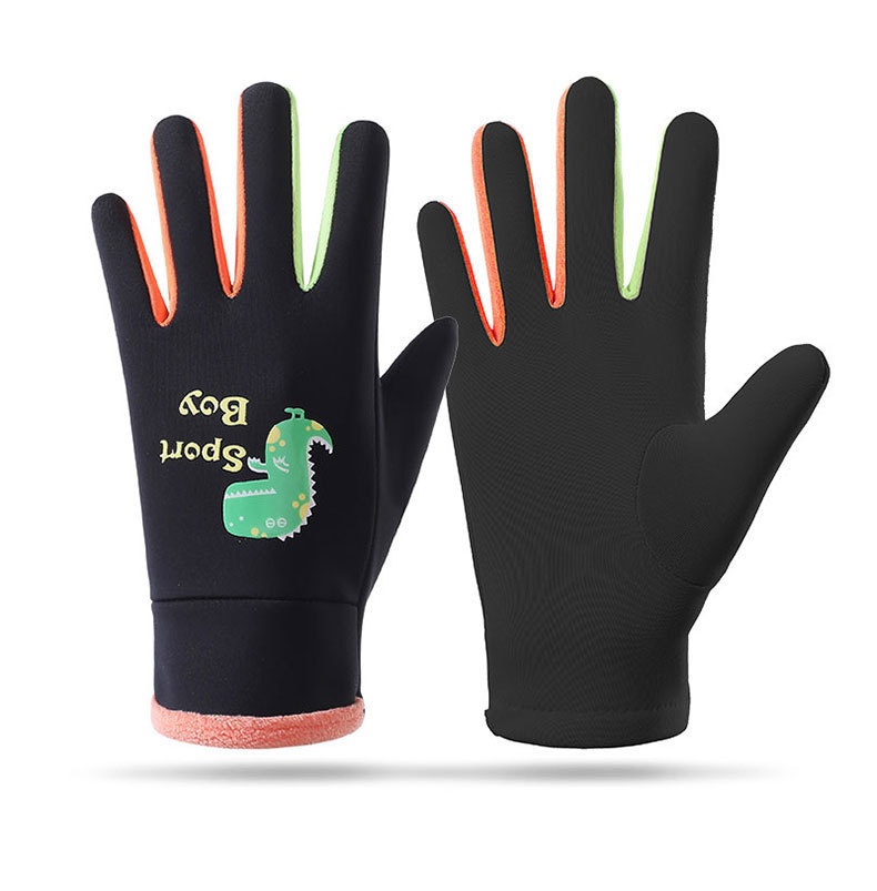 001 Winter Children's Warm Gloves Windproof Water-Resistant Boys And Girls Skiing Snow Play Fleece-Lined Cycling Outdoor_voghion.com