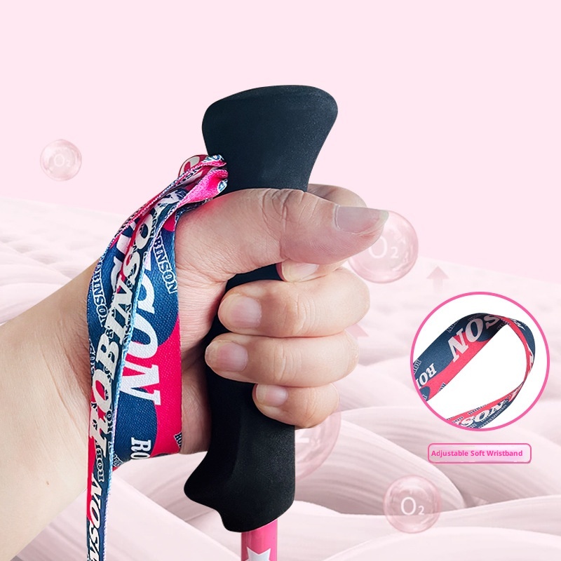 001 Robinson Children's Hiking Carbon Fiber Ultra-light Short External Lock Portable Youth Boys And Girls Walking Stick_voghion.com