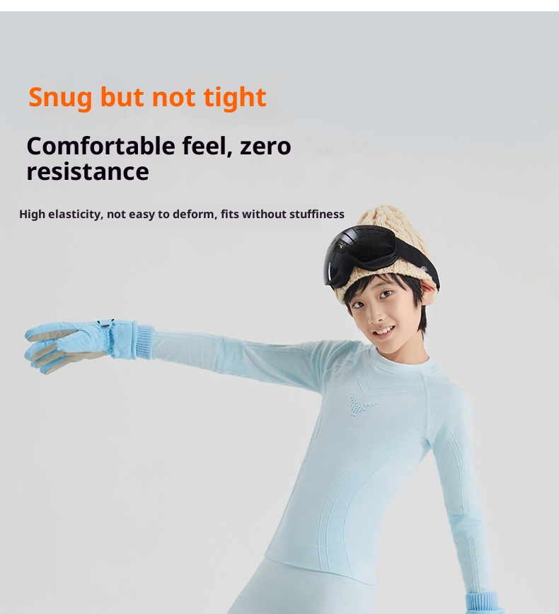 001 Cold Element Roupa Térmica Infantil de Secagem Rápida para Esqui, Conjunto de Calça e Roupa Íntima Térmica para Meninas e Meninos, Ideal para Outono e Inverno._voghion.com
