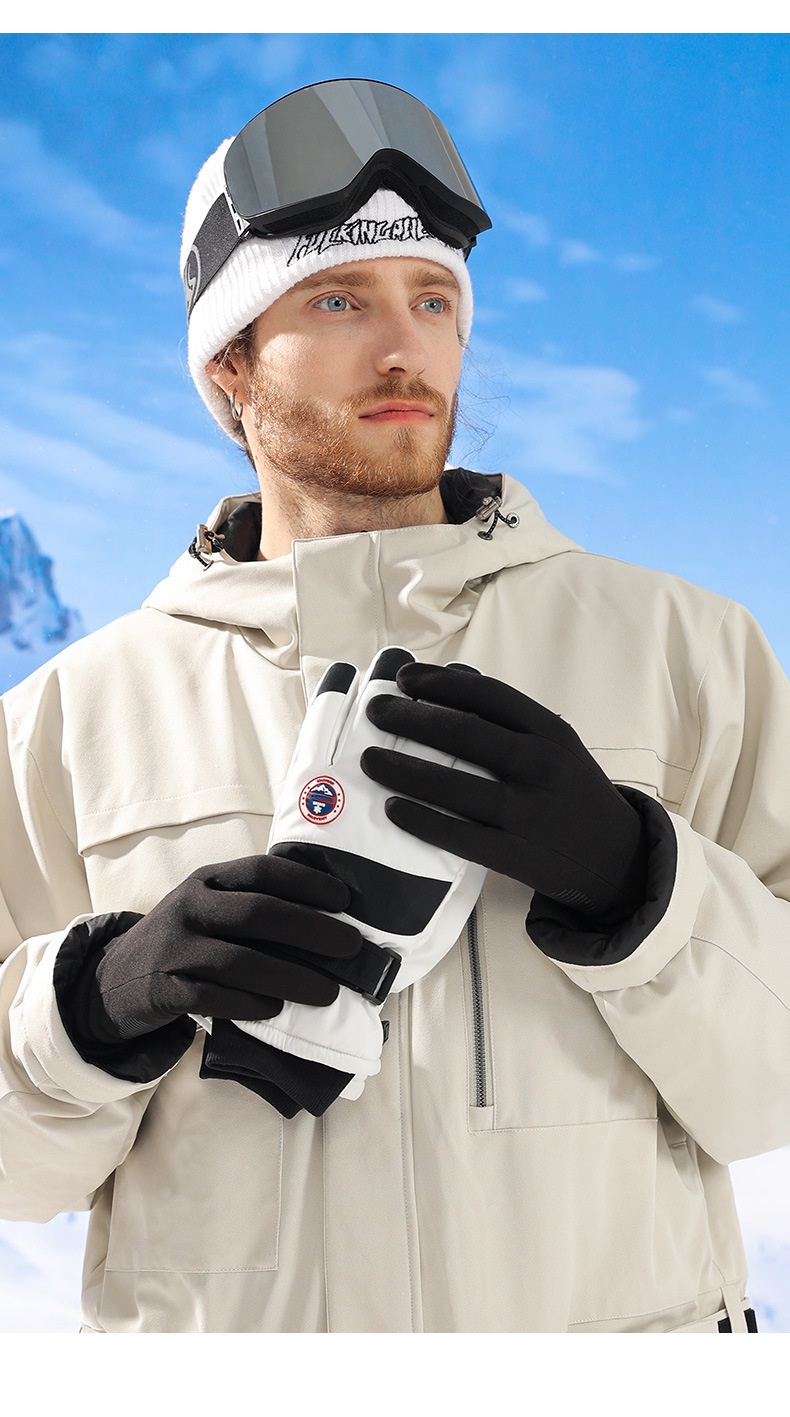 ActiveGo Winter-Skihandschuhe für Damen und Herren, Outdoor-Reithandschuhe, Touchscreen-kompatibel, rutschfest, winddicht, kältebeständig, fleecegefüttert, warm_voghion.com