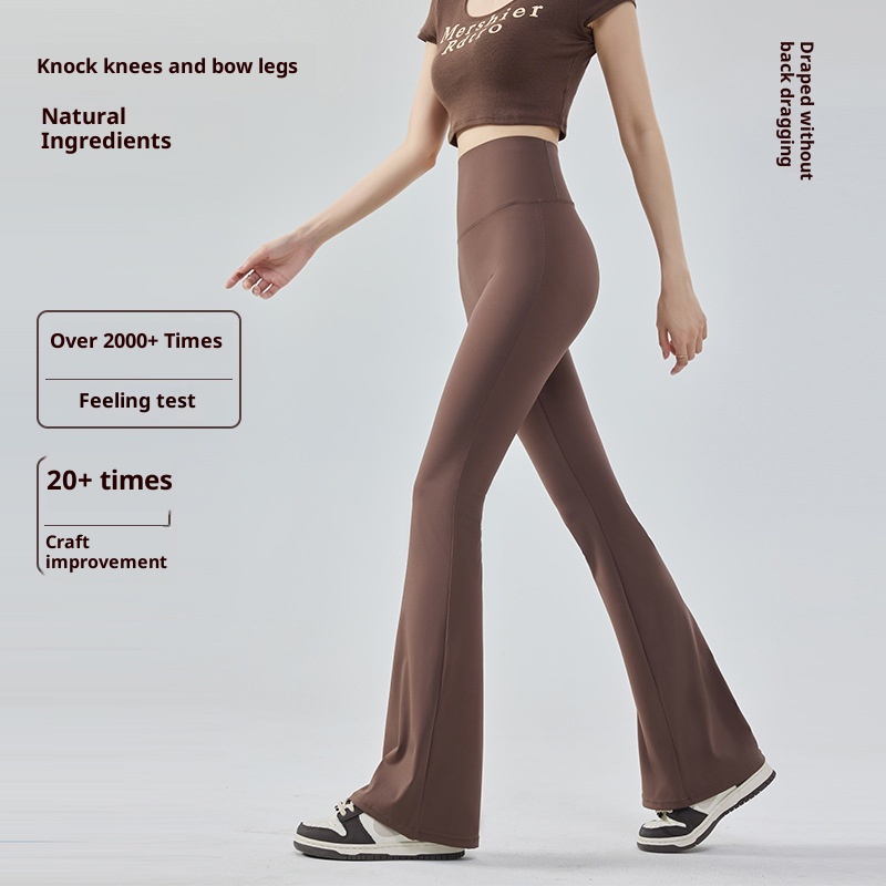001 Yoga Flared Extended Women Tummy Control Hip Lift Slimming Bell Bottom Quk-Dry Casual Sports Dance Fitness Pants_voghion.com