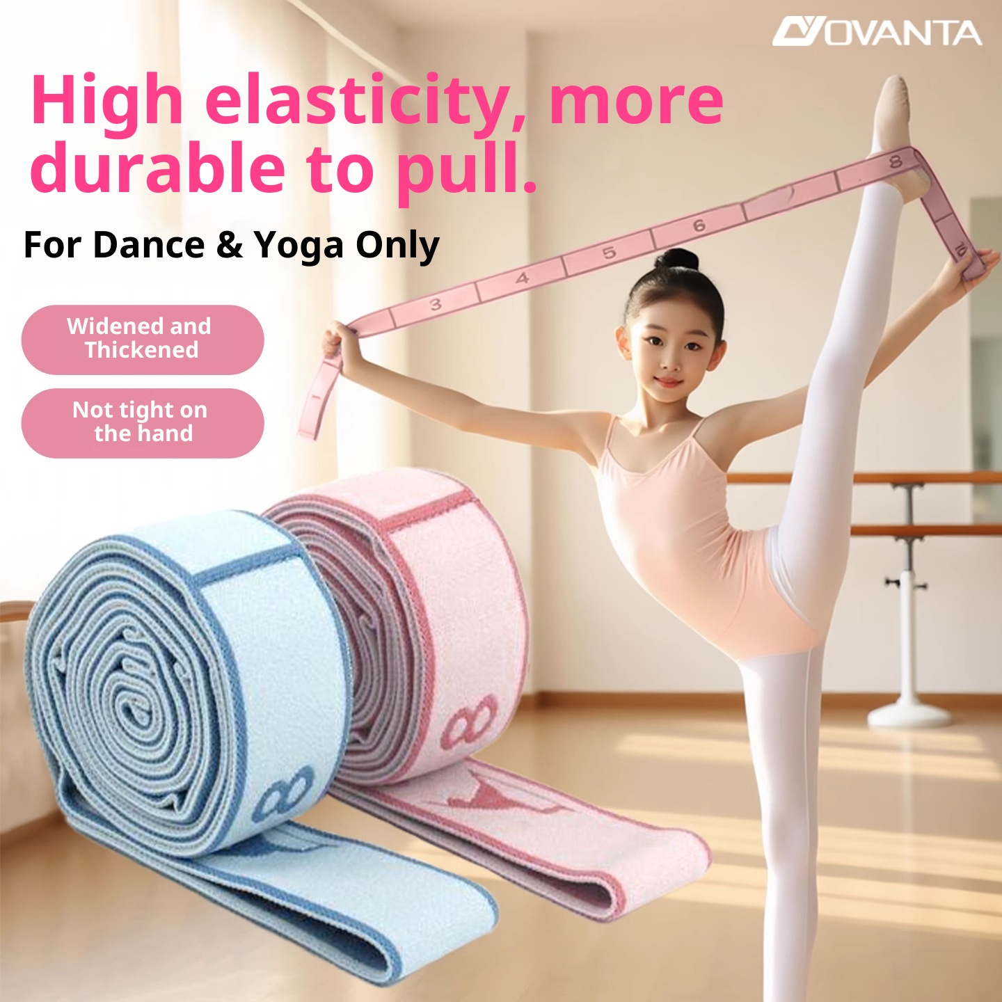 001 Esercizio di stretching per balletto con corda elastica digitale segmentata per studenti di danza per bambini_voghion.com