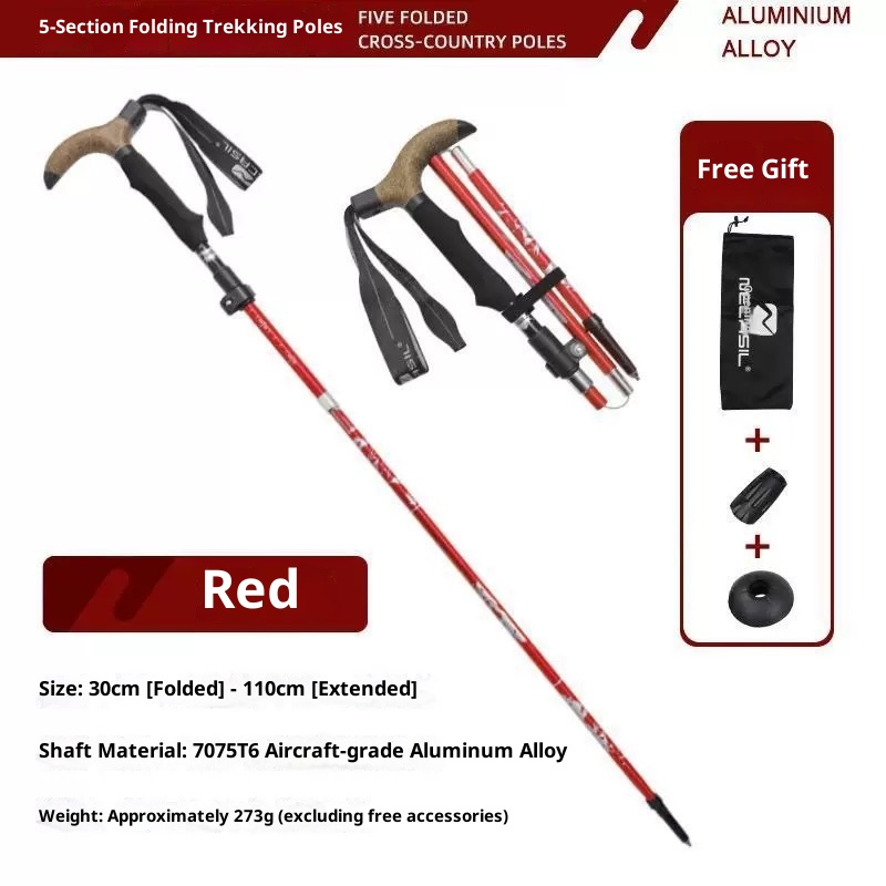 001 Manico curvo ultra corto in lega di alluminio a forma di T per esterni, pieghevole, fuoristrada, arrampicata, escursionismo, multifunzionale, camminata_voghion.com