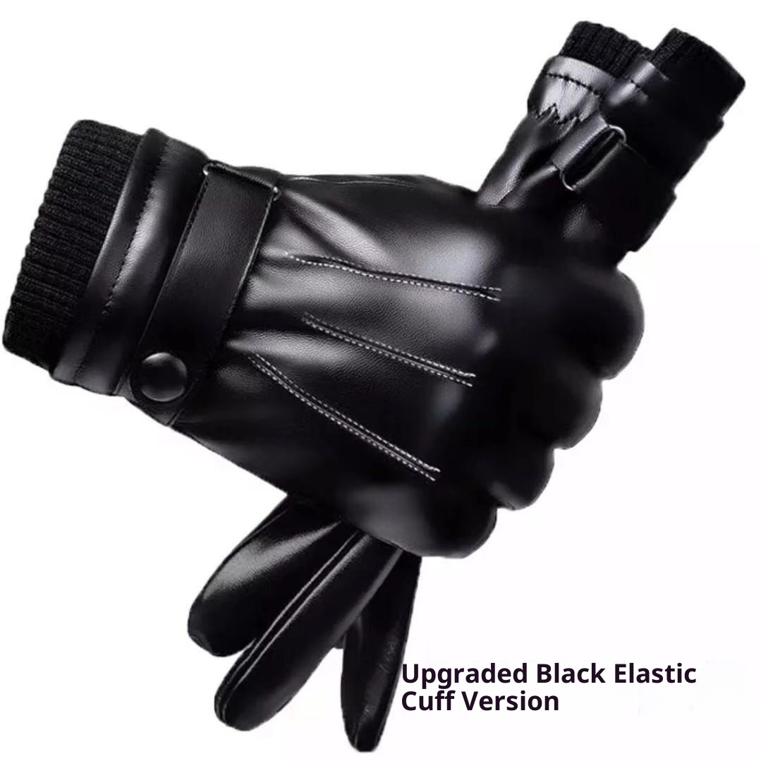 001 Warm Touchscreen Leather For Men Winter Outdoor Windproof Cold-Proof Cycling Fleece-Lined Thickened Motorcycle Gloves_voghion.com