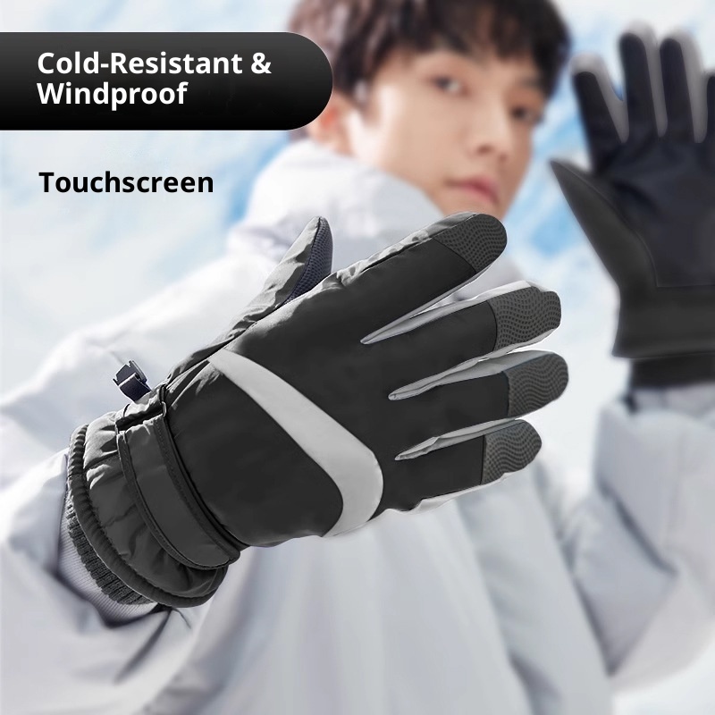 Gants d'hiver chauds et résistants au froid pour le ski, le vélo et les écrans tactiles, en coton épais, pour femmes et femmes._voghion.com