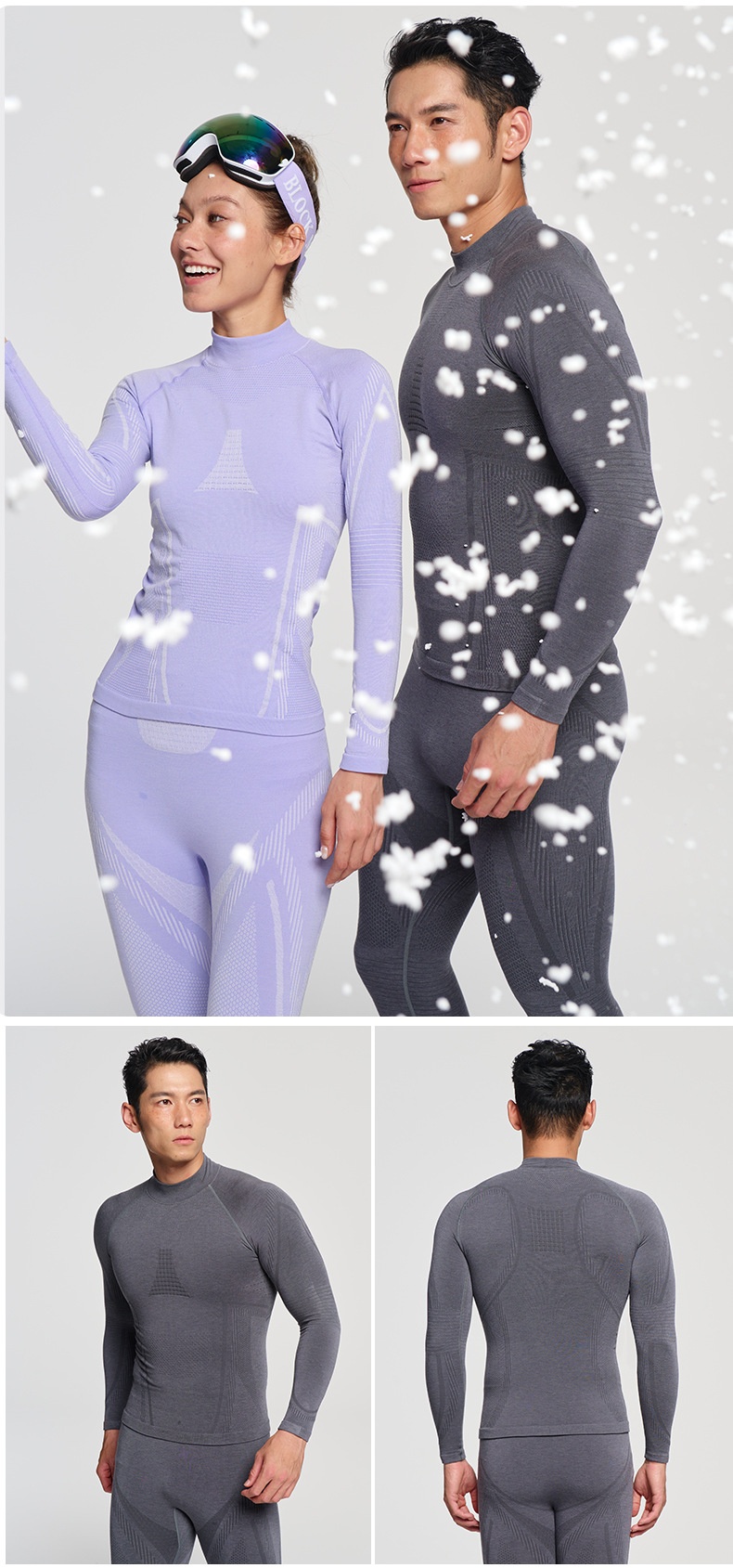 001 Neue Herbst-Winter-Skibekleidung, schnelltrocknend, für Damen und Herren, geeignet für Outdoor-Aktivitäten wie Skifahren, Radfahren und Wandern. Schweißableitend, warm und funktional._voghion.com