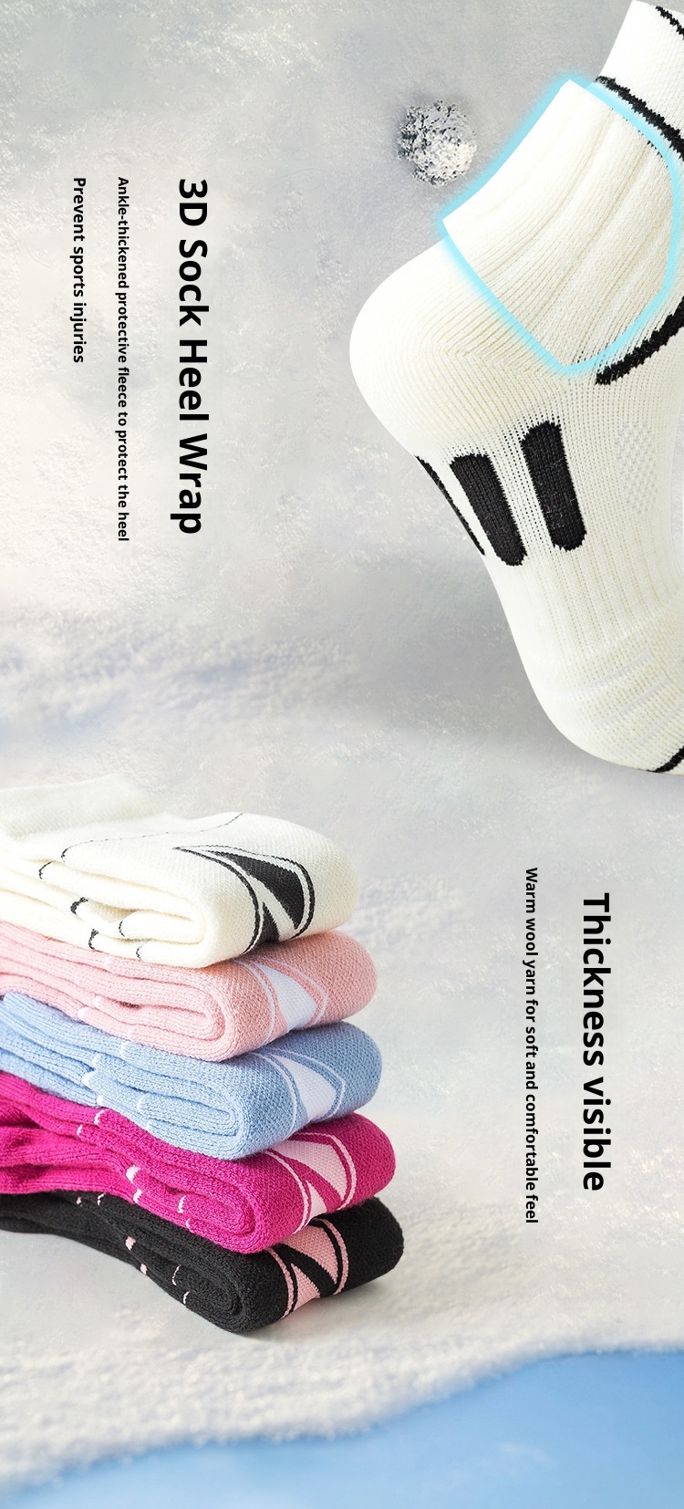 ActiveGo ActiveGo Sport's House Women's Winter Long Thickened Terry Climbing Merino Wool Ski Socks_voghion.com