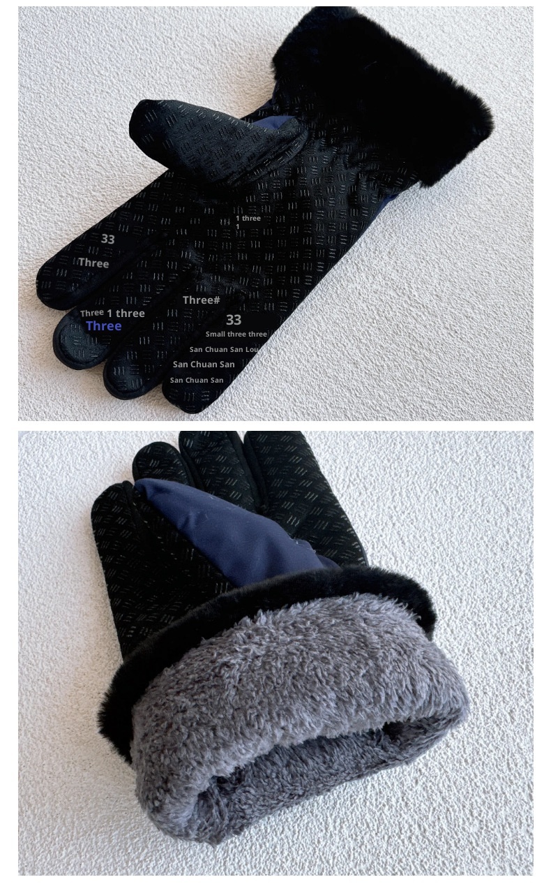 001 Manufacturer Wholesale Outdoor Motorcycle Electric Bike Fleece Lined Thickened Warm Gloves Autumn Winter_voghion.com