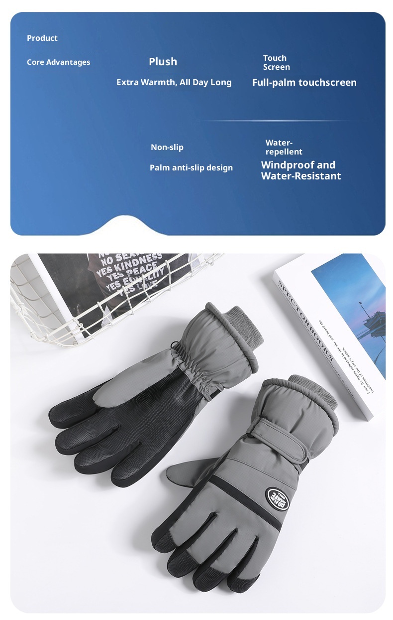 001 Nuovi guanti da sci da uomo, invernali, impermeabili, caldi, foderati in pile, spessi, antifreddo, carini, in cotone per studenti, per donne_voghion.com