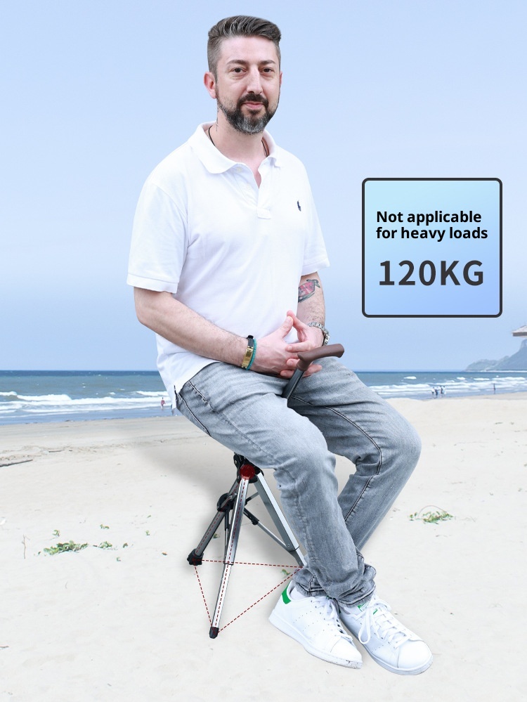 001 Stool Walking Stick Multi-Functional Anti-Slip Lightweight Foldable Elderly Cane Chair For Hiking_voghion.com