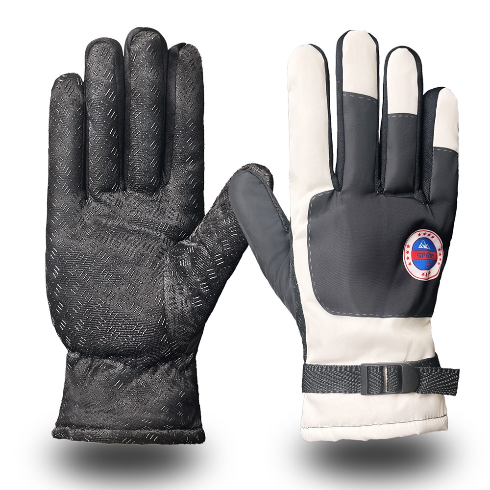 Guanti da sci invernali da uomo, foderati in pile, caldi, spessi, antifreddo, impermeabili, per motociclisti, da esterno, in cotone touch screen_voghion.com