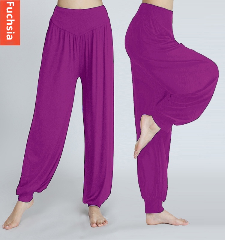 001 New Style Foreign Trade Cross-Border Yoga Modal Exercise Sports Long Square Dance Loose Plus Size Lantern Pants_voghion.com