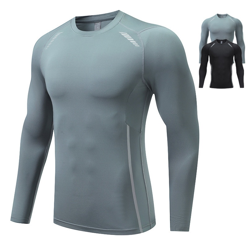 001 2024 Autumn New Quick-Dry Long Sleeve Compression Shirt For Men, Cycling Skiing Base Layer, Children's Running Sports_voghion.com