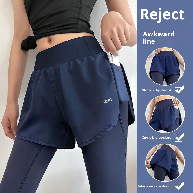 Ensemble deux pièces fitness femme 001, pantalon de sport moulant et extensible pour la course, jupe à porter en extérieur, séchage rapide, idéal pour le printemps et l'été._voghion.com