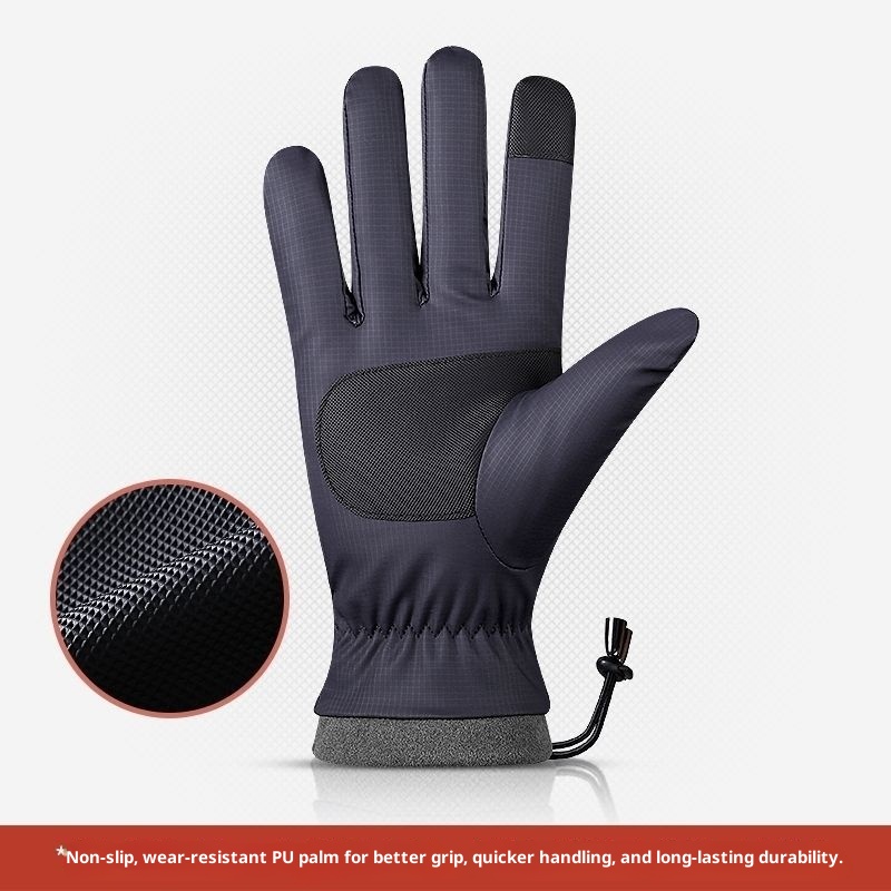 ActiveGo Cross-border Warm For Men, Autumn And Winter Outdoor Fleece-lined Windproof Waterproof Motorcycle Gloves, Wholesale_voghion.com