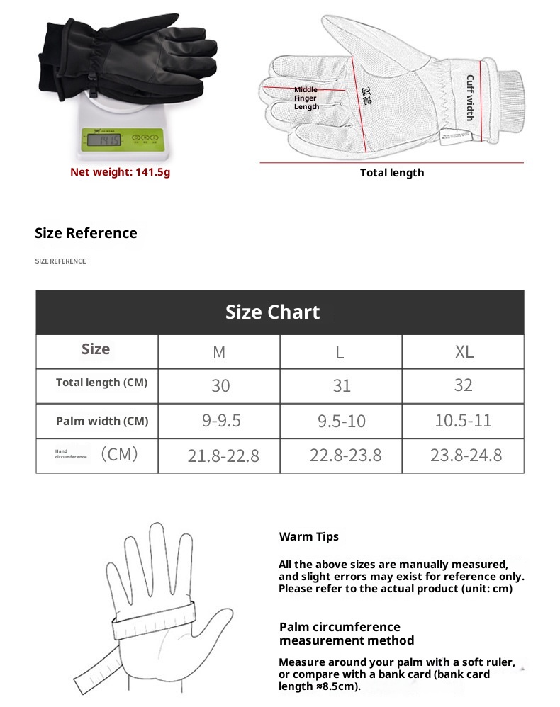 001 3M Baumwoll-Skihandschuhe für Outdoor-Aktivitäten im Herbst und Winter: Winddicht, wasserdicht, warm, mit Touchscreen-Funktion und Fleece-Futter, geeignet für Fahrräder und E-Bikes._voghion.com