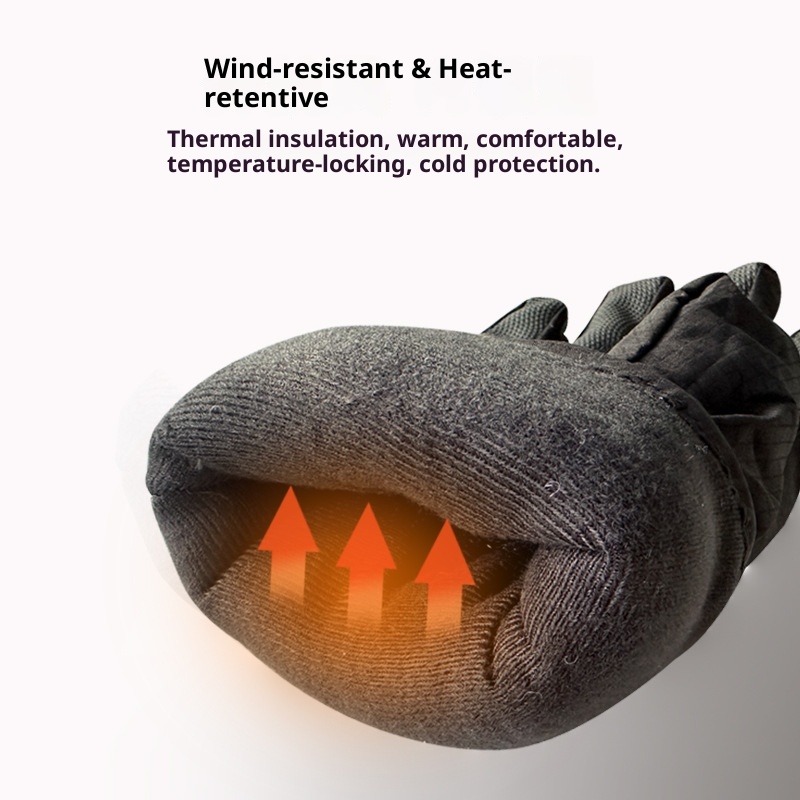 ActiveGo Heren Ski Winter Warme Buitensporten Winddicht Waterdicht Touchscreen Fleece Gevoerde Fiets Handschoenen_voghion.com