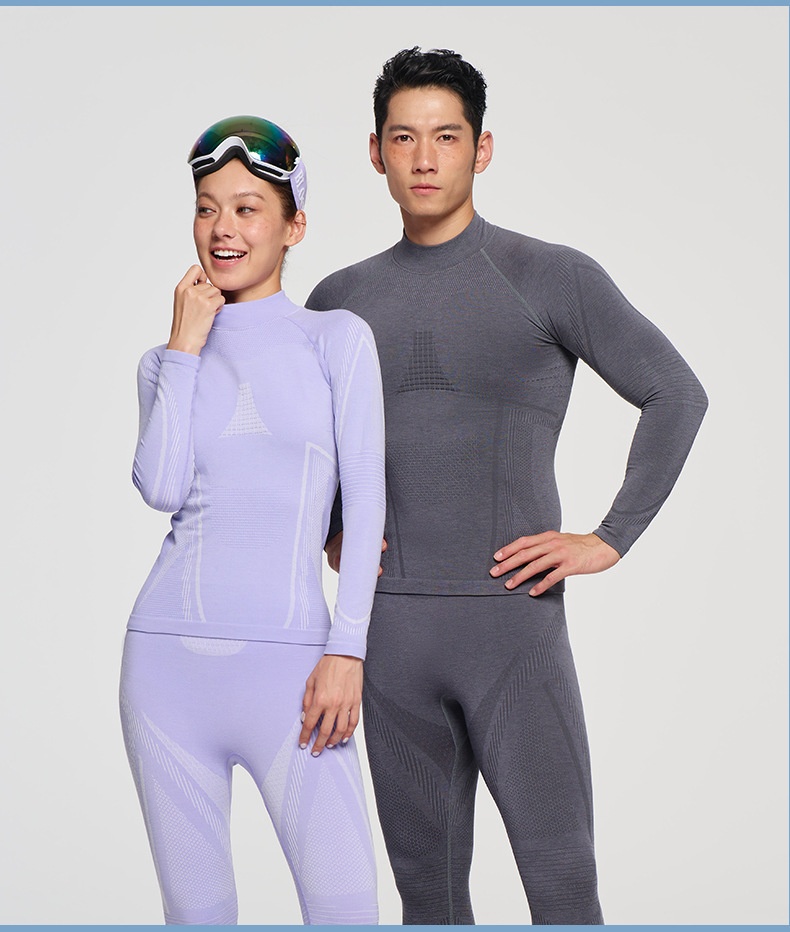 001 Outdoor-Ski-Thermo-Unterwäsche-Set, schnelltrocknend, für Damen und Herren, schweißableitende Basisschicht für Bergsteigen, Profisport_voghion.com