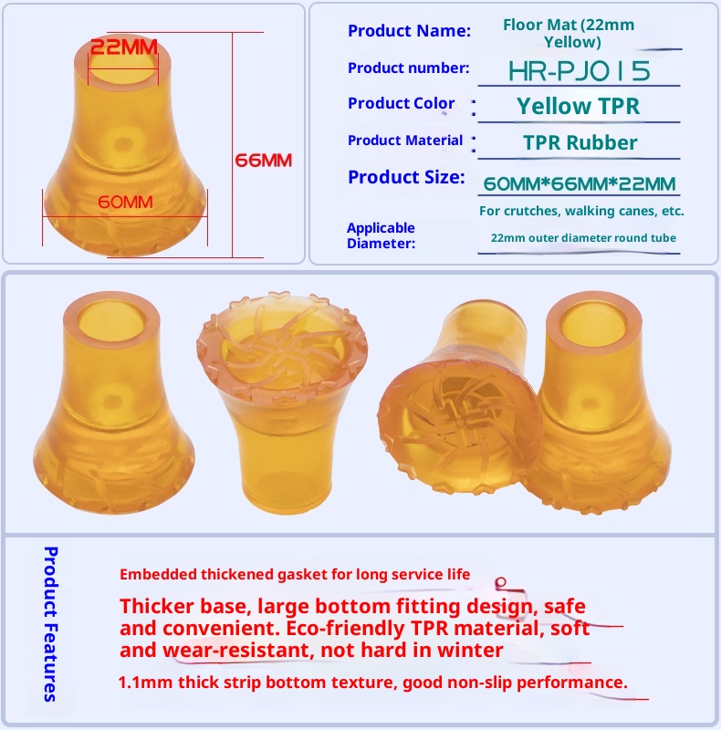 Accessoires pour béquilles doubles sous les aisselles 001 Canne à quatre roues Aide à la mobilité Housse de chaise Coussinet antidérapant en caoutchouc résistant à l'usure Doux_voghion.com