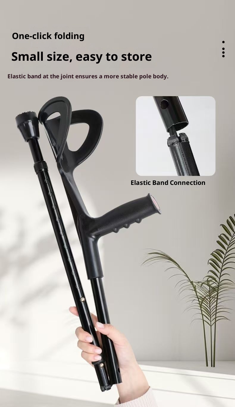 001 Dongfangwei tipo di braccio in lega di alluminio con cinghia per gomito per giovani stampelle pieghevoli antiscivolo doppie all'ingrosso in fabbrica_voghion.com