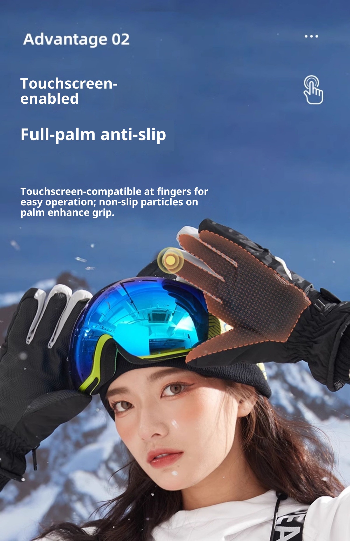 Gants d'hiver chauds et résistants au froid pour le ski, le vélo et les écrans tactiles, en coton épais, pour femmes et femmes._voghion.com