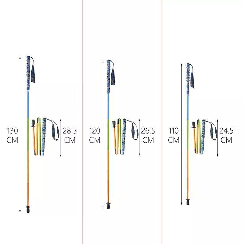 001 Bastone da trekking pieghevole a cinque sezioni in fibra di carbonio ad alto modulo ultraleggero, fornitura diretta dalla fabbrica_voghion.com